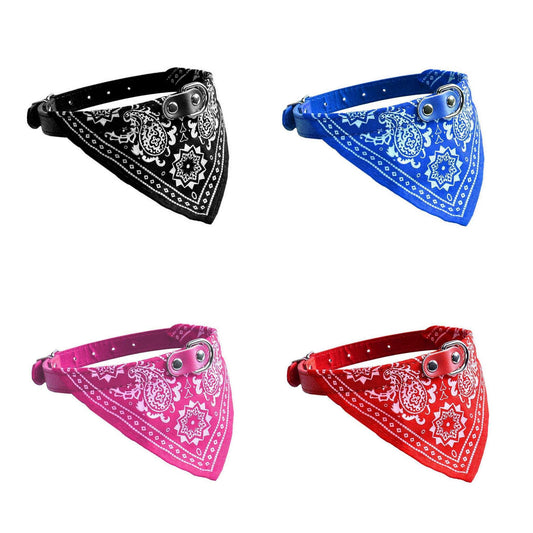 Pet Dog Collar with Triangle Bandana Scarf Large Assorted Colours 0036