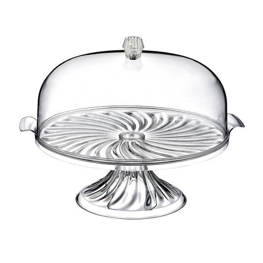 Plastic Crystal Cake Pastry Stand with Cover 28.5 x 25 cm SA205