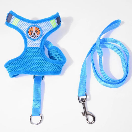 Dog Leash Reflective With Soft Harness Vest Size Small Assorted Colours 93cm 6710S