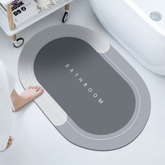 Bathroom Absorbent Bath Mat Long Oval 59cm Assorted Designs and Colours 6733