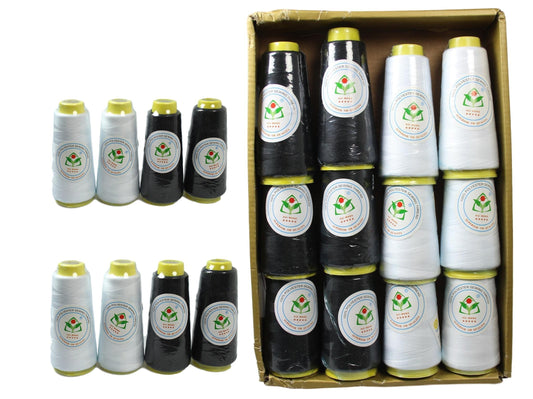Polyester Sewing Thread Black / White 5243