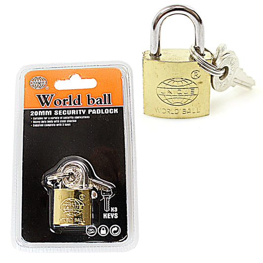 Security World Ball Padlock 25mm with 3 Keys - SKU 0243 A