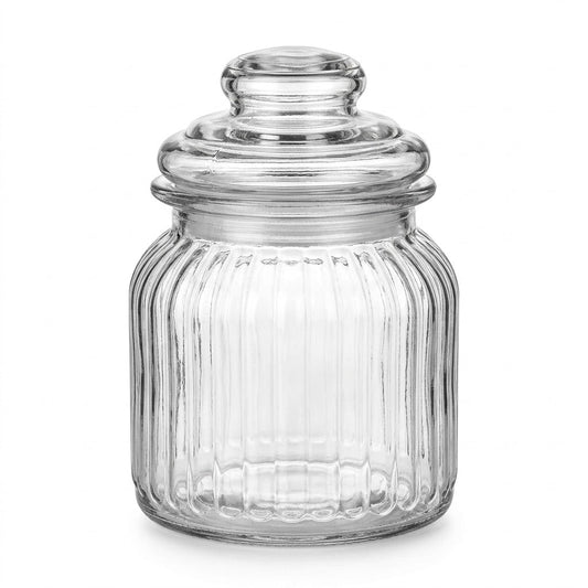 Glass Bottle 700ml Clear Storage Container 11x11x16cm 488g SKU8203