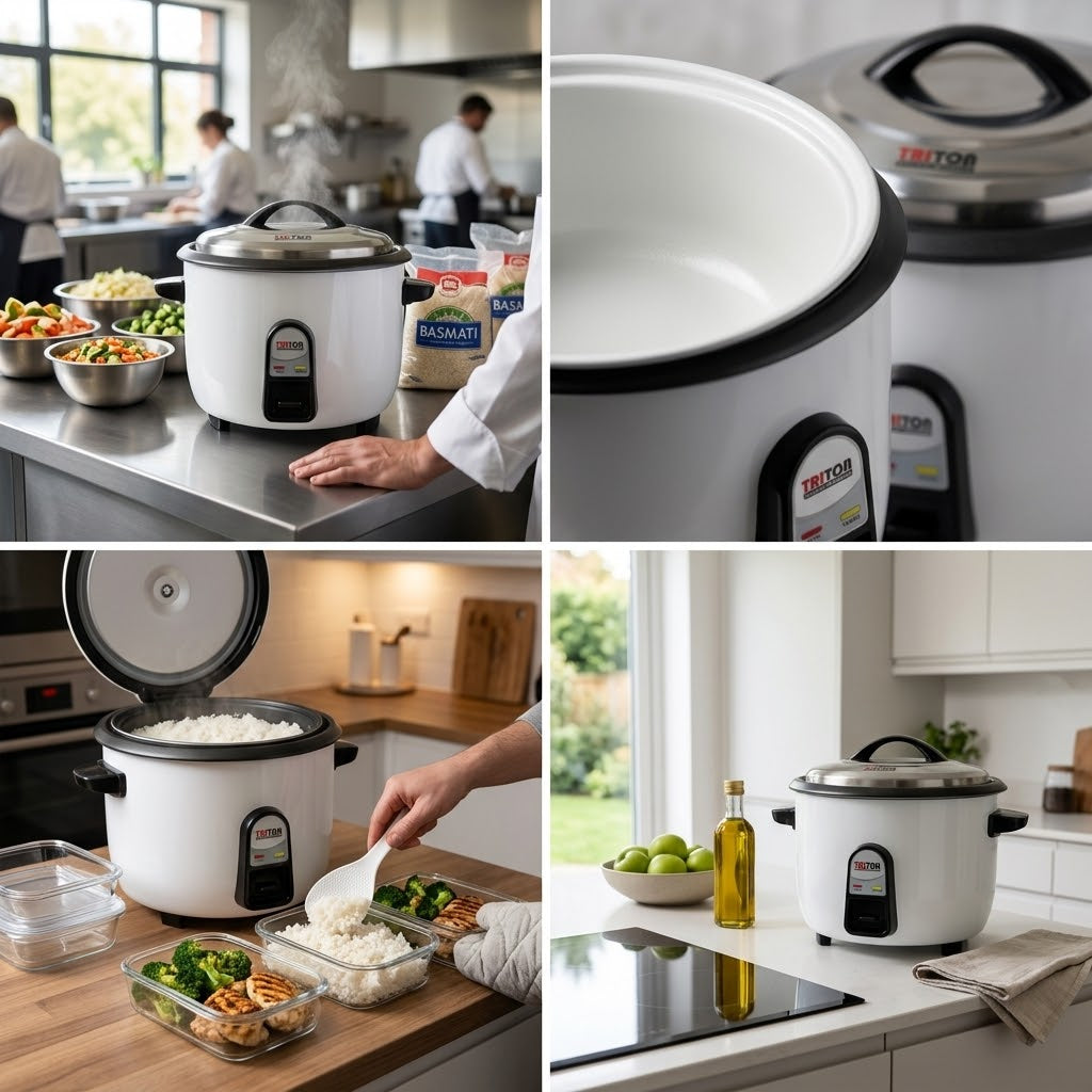 Rice Cooker 10 Litre Triton White Inner Pot 3000W Energy-Efficient SKU 10L