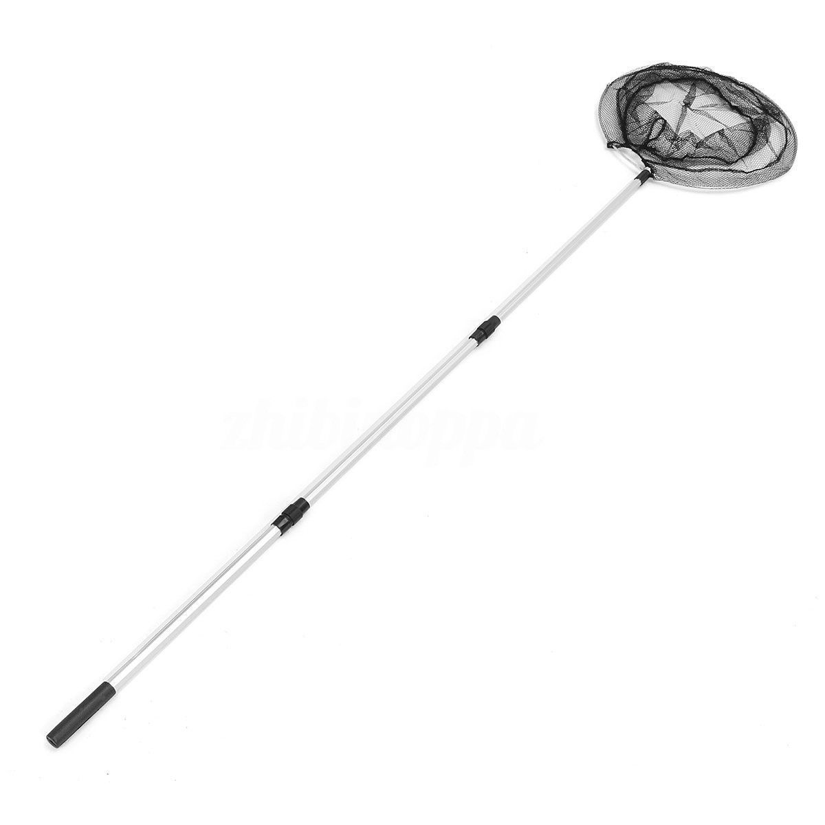 Folding Extending Fishing Net Landing Net Pole Handle 3 Section Telescopic Mesh 2632