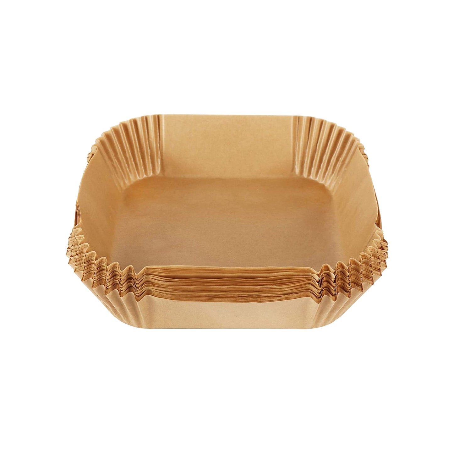 SQ Professional Kitchen Baking Brown Paper Air Fryer Liners Square 16 x 16 x 4.5 cm 50pcs 10612
